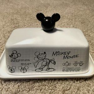 Disney Mickey Mouse Sketch Stoneware Butter Dish